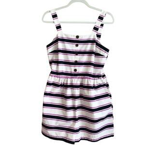 Who What Wear Target Sleeveless Striped Button Front Romper Small Purple White